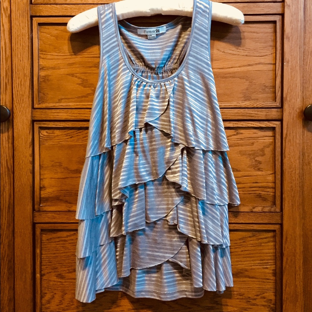 Silvery Gray Ruffle Tank from Forever 21